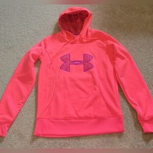 Under Armour Pink Hooded Sweatshirt Hoodie Storm Coldgear small Semi Fitted